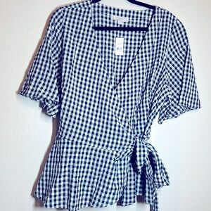 Gingham Wrap Blouse